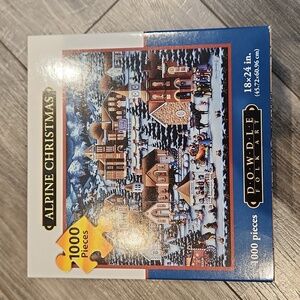 NWT Dowdle Folk Art Alpine Christmas 1000 Piece Puzzle 18" x 24"